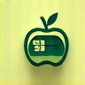 Ein Icon, das ein Apfel-Symbol mit einer Kalorienangabe zeigt, symbolisiert einen Kalorien- und Makronährstoff-Rechner.