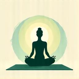 Eine Person, die Yoga praktiziert, um Stress abzubauen, mit einer ruhigen Aura
