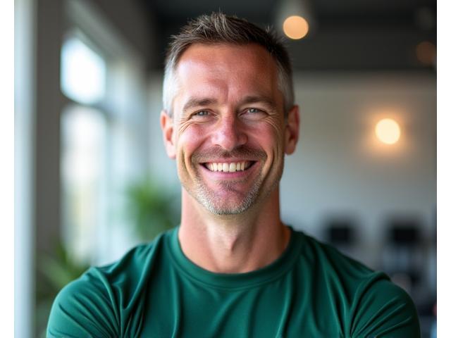 Porträt von Markus Bauer, einem energetisch wirkenden Mann mit Kurzhaarschnitt und einem sportlichen, vertrauenswürdigen Gesichtsausdruck.